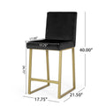 Barstool Set Of 2 Pcs Black Velvet