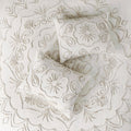 3 Piece Tufted Cotton Chenille Coverlet Set Ivory Taupe King Cal King Ivory Taupe Cotton