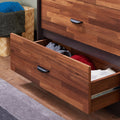 Walnut And Espresso 5 Drawer Chest Walnut Bedroom Contemporary Particle Board Mdf