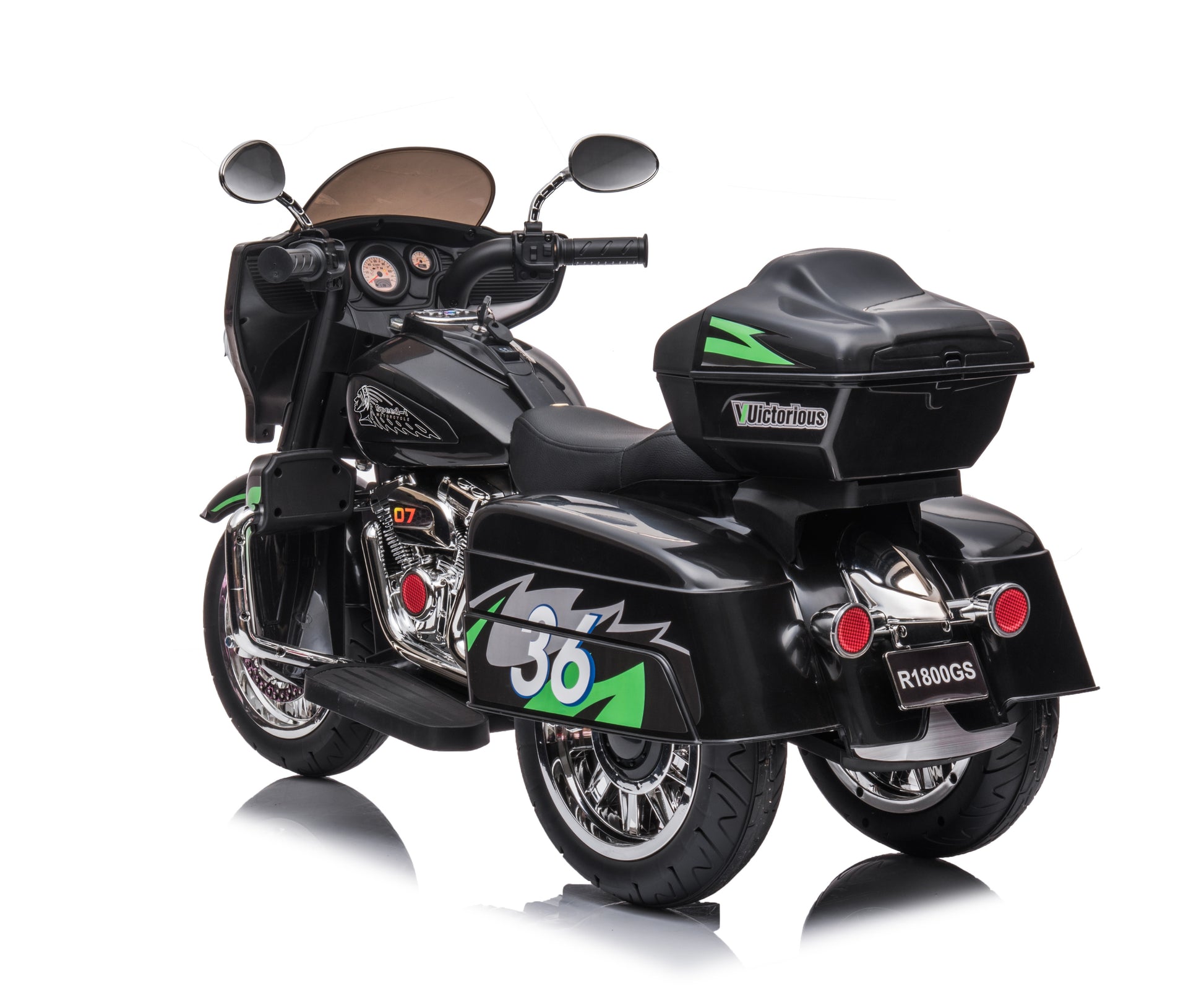 Kids Motorcycle,Ride On Motorcycle,Kids Electric Motorcycle 12V Two Seat Motorcycle For Kids,Motorbike For Kids With Key Start 3 Wheels Headlight Storage Box Two Motor Two Seat Black Plastic Indoor