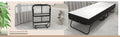 Deluxe Diplomat Folding Bed Twin Size With Luxurious Memory Foam Mattress And A Super Strong Sturdy Frame White Black Metal