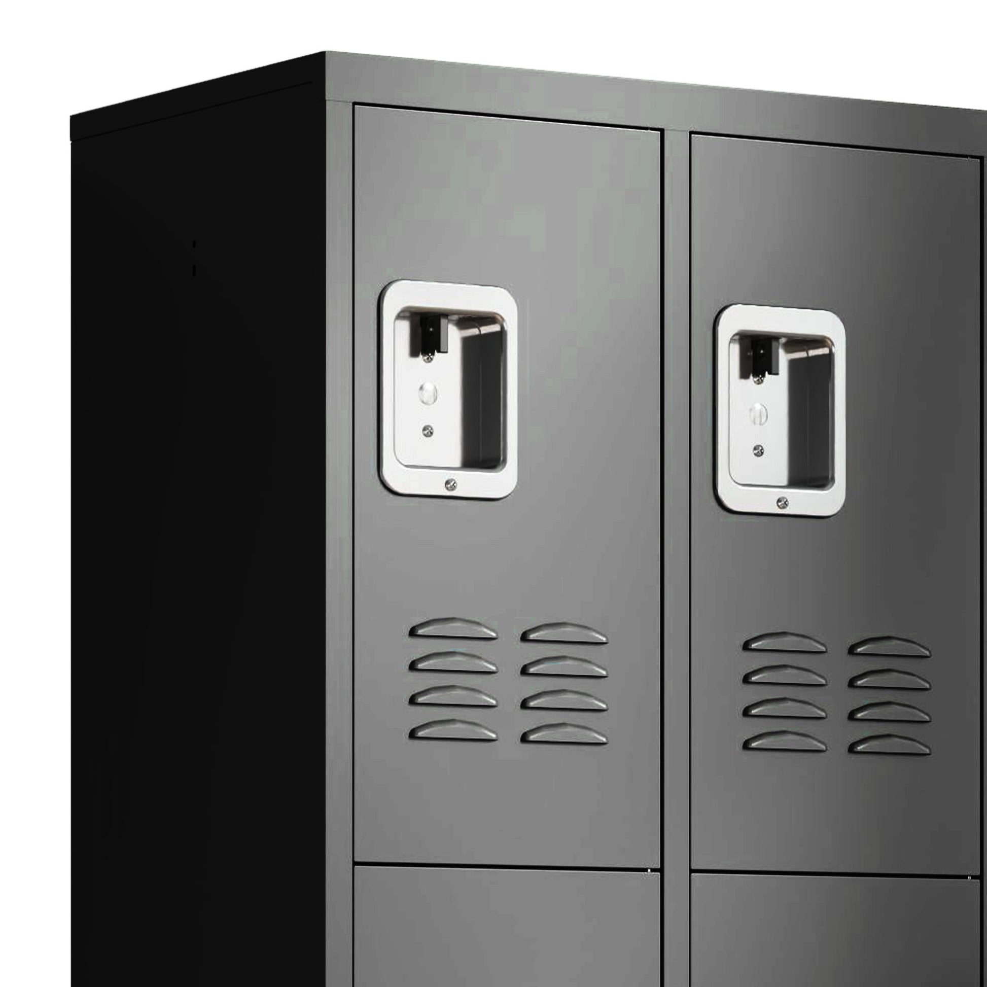 3 Door 72"H Metal Lockers With Lock For Employees,Storage Locker Cabinet For Home Gym Office School Garage,Black Freestanding 5 Or More Spaces Black Gym Door Locks Modern Metal Metal