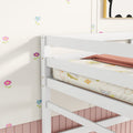 Twin Size High Loft Bed With Inclined Ladder, Guardrails,White Twin White American Design Pine