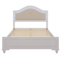 3 Pieces Bedroom Sets Queen Size Wood Bed With Hidden Led Light Upholstered Headboard 2 Nightstands, Cream Grey Queen Cream Grey 3 Piece Set Upholstered,Wood