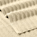 Cora 6 Piece Soft Egyptian Cotton Towel Set, Classic Textured Design, Cream Cream Cotton