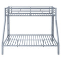 Twin Xl Over Queen Metal Bunk Bed With Ladder And Guardrails, Silver Expected Arrival Time: 9.7 Box Spring Not Required Twin Xl Silver Metal Metal