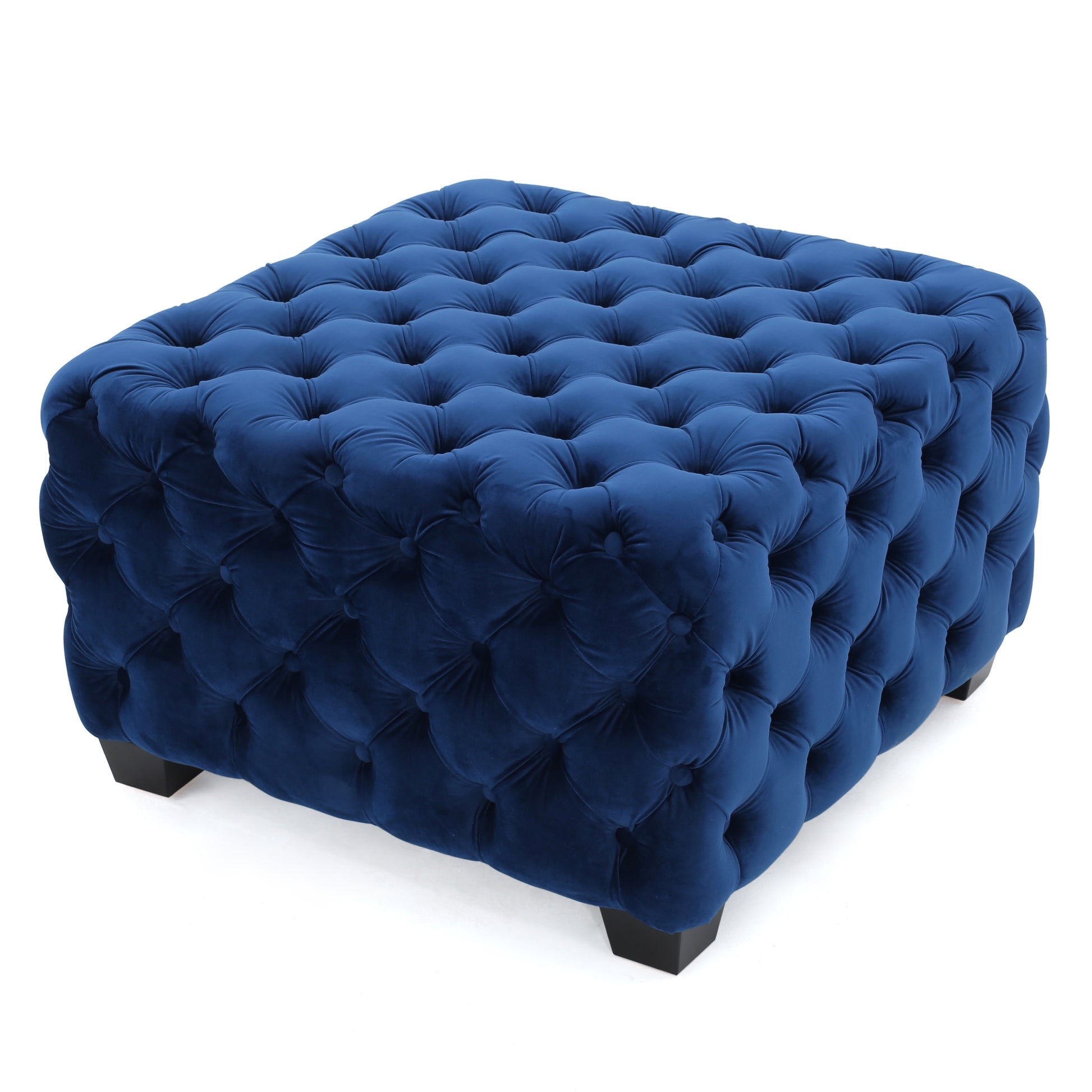 Ottoman Navy Blue Velvet