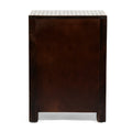 Wooden 3 Drawer Bone Fitted Nightstand Black Dark Walnut Wood