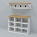 Hall Tree Shoe Bench With Storage, 4 In 1 Coat Rack Set White Bedroom Wood