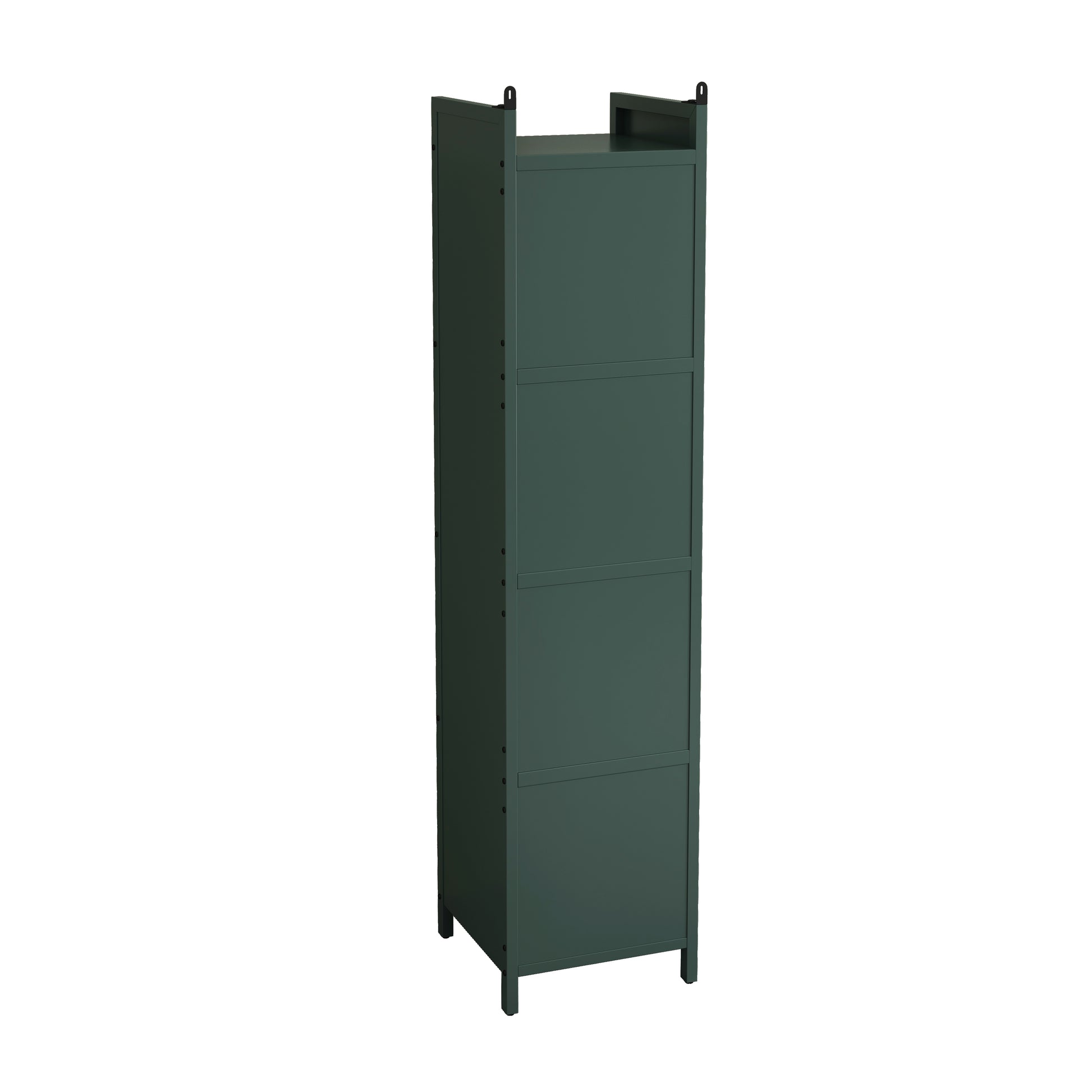 Modern Four Tier Glass Door Cabinet With Featuring Five Tier Storage, For Entryway Living Room Bathroom Dining Room,Dark Green Dark Green Glass,Iron