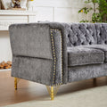 81.5 Inch Chenille Corner Sofal Shaped Sectional Couch, 5 Seater Corner Sofas With 3 Cushions For Living Room, Bedroom, Apartment, Office Grey Foam Chenille 5 Seat