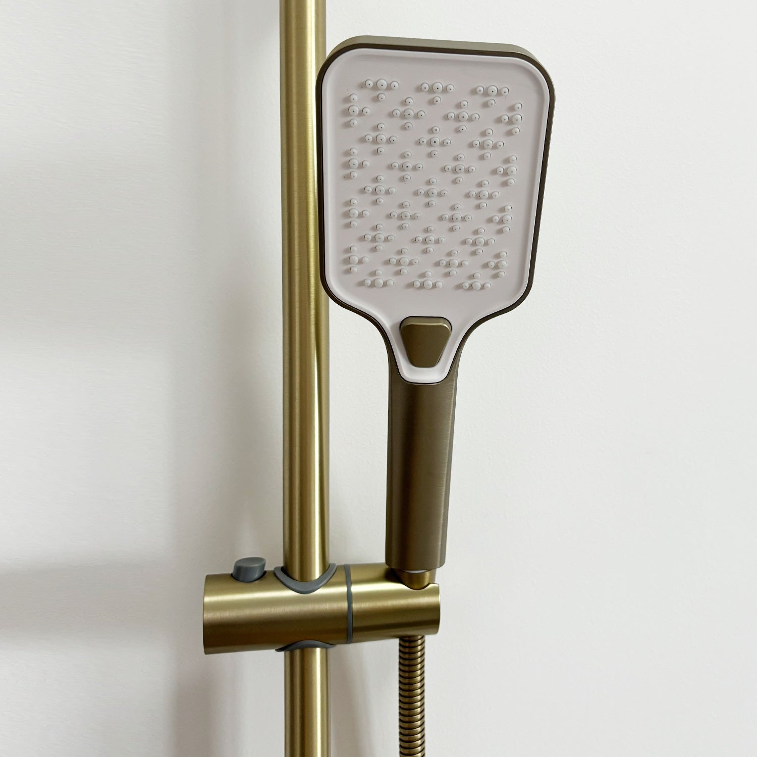 Handheld Shower With Slide Bar And Hose Brushed Gold Stainless Steel