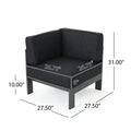 Cape Coral Outdoor Aluminum Sectional Sofa Set Dark Gray Aluminium