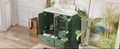 36 Inch Traditional Bathroom Vanity With Resin Sink Combo Set, Green Bathroom Cabinet With Two Doors And Four Drawers Green Bathroom Solid Wood Mdf Resin