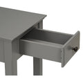 Grey Accent Table With Bottom Shelf Grey Primary Living Space Drawers Rectangular Solid Wood Mdf