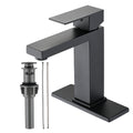 Bathroom Faucet Single Hole, Single Handle Stainless Steel Faucet For Bathroom Sink With Deckplate And Drain Assembly One Matte Black Deck Mounted Bathroom Matte Black Contemporary 1 Hole Faucets Stainless Steel Manual