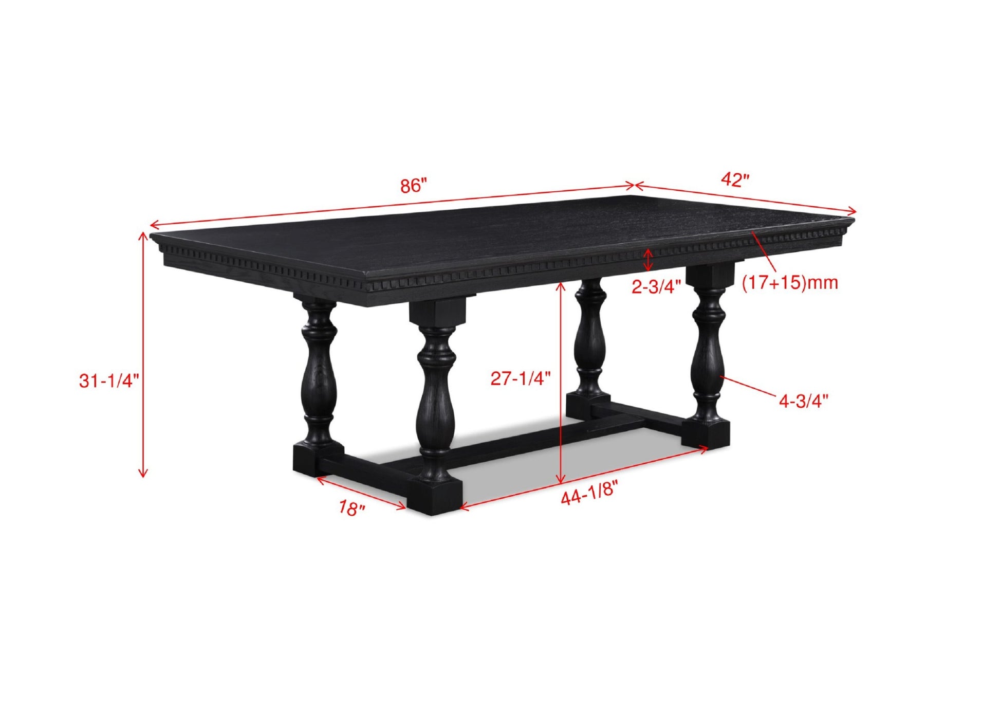 Transitional Rustic Trestle Dining Table 1Pc Wooden Solid Wood Wooden Dining Table Dark Finish Rectangular Black Table Black Seats 6 Dining Room Rustic Rectangular Wood