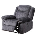 Jimny Domino Granite Power Recliner Gray Fabric