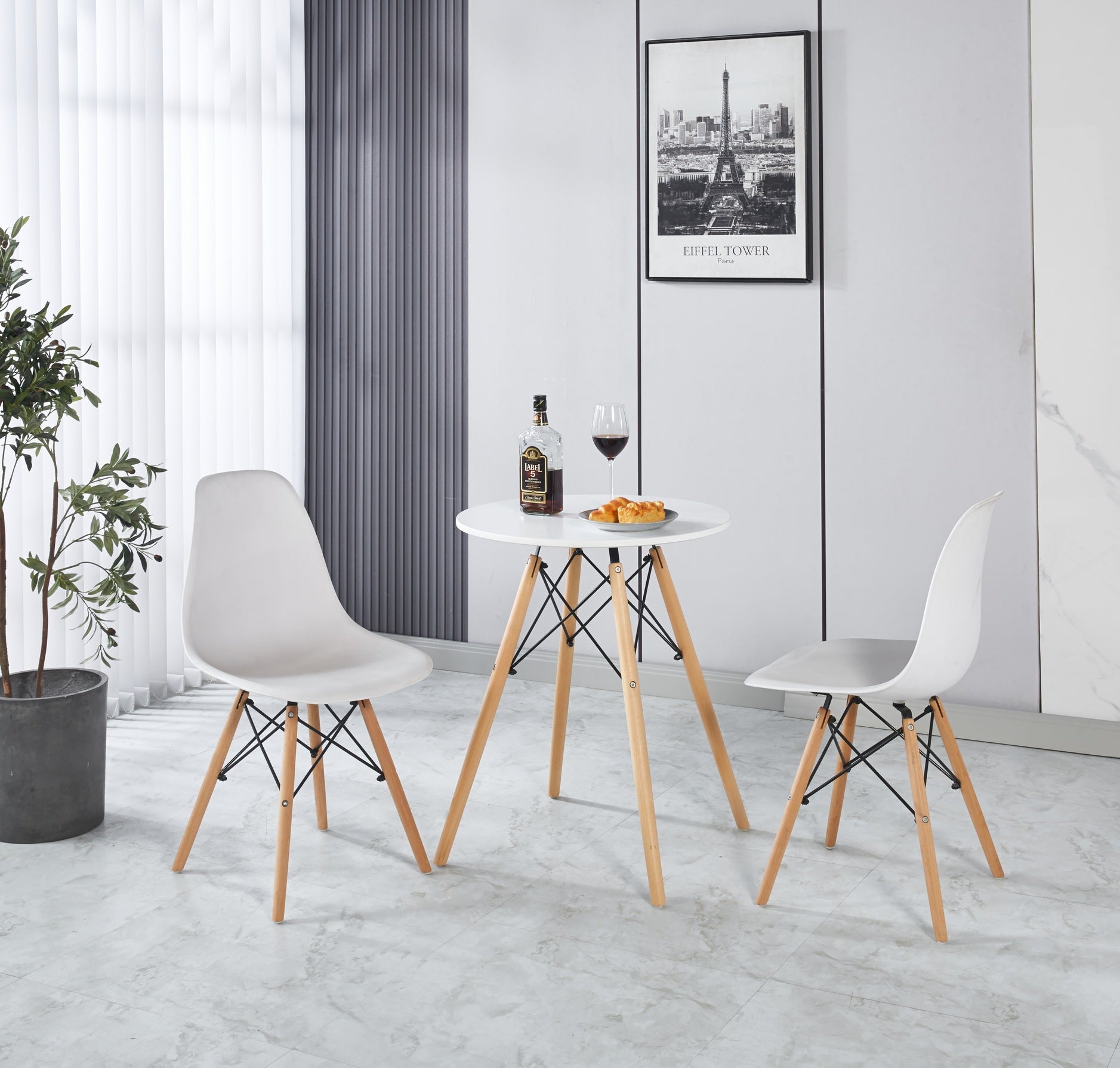 1 Table 2Chair,3Pcs 1Set,Dining Set,Dining Table,Office Table,Coffee Table White Mdf