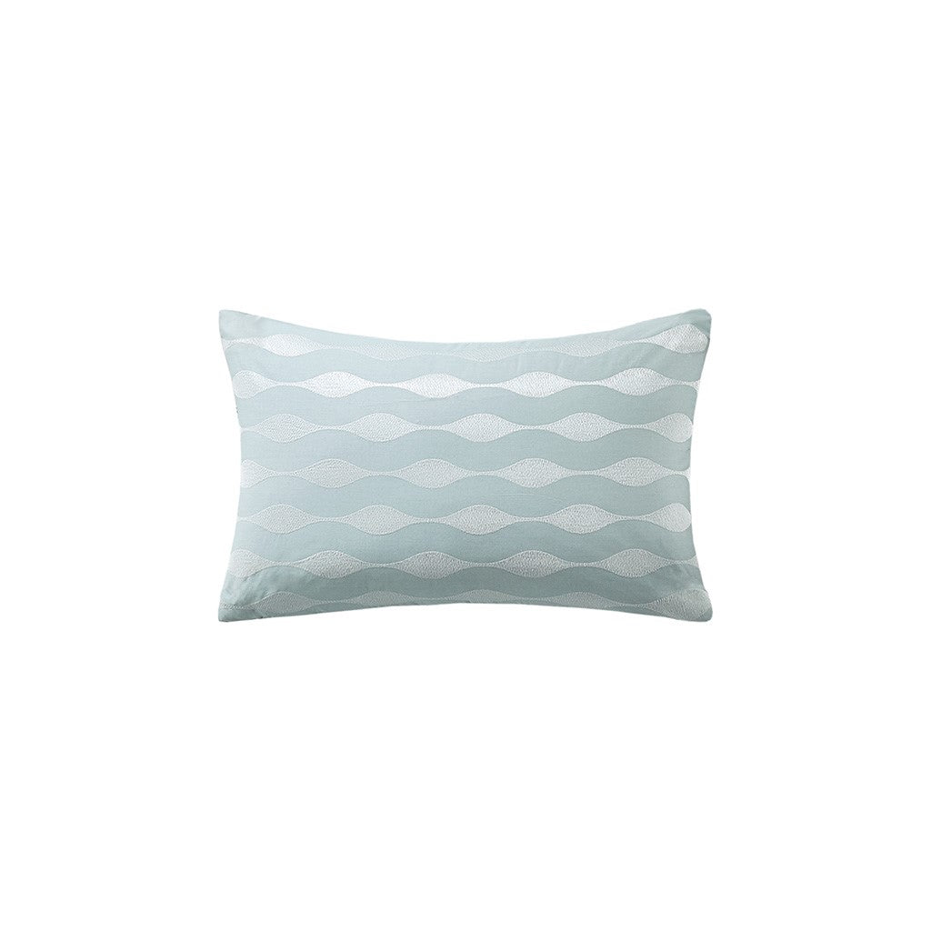 Oblong Pillow Blue 12X20" Blue Cotton