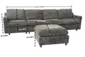 Modern Oversized Deep Seat Sectional Sofa With Reversible Chaise, Loop Yarn Fabric Five Seat Armless Indoor Furniture, Convertible Black L Shaped Couch For Living Room, Apartment, Two Colors Black