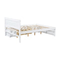 Full Size Platform Bed With Drawer And Two Shelves, White Full Antique White Mdf Lvl