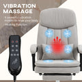 Vinsetto Microfibre Executive Massage Office Chair, Swivel Computer Desk Chair, Heated Reclining Computer Chair With Lumbar Support Pillow, Light Gray Light Grey Polyester