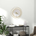 Homcom Metal Wall Art Modern Mirror Decor Home Hanging Wall Sculptures For Living Room Bedroom Dining Room, Gold Gold Mdf Glass