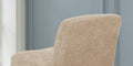 Comfy Accent Chair, Upholstered Slipper Chair, Armless Chair With Wood Legs And Soft Fabric For Living Room, Bedroom,Beige Beige Foam Wood Fabric