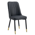 1 Table And 8 Chairs. A Rectangular Dining Table With A White Imitation Marble Tabletop And Black Metal Legs. Paired With 8 Chairs, Equipped With Pu Leather Seat Cushions And Black Metal Legs. F 1538 Black Glass Metal