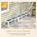 Pawhut Cat Tunnel Outdoor, Wooden Cat Tube With Combinable Design, 8 Doors, 98