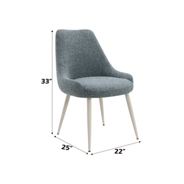 Laela Light Blue Boucle & Bone White Table Side Chair Light Blue Synthetic Wood