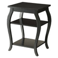 Black 2 Shelf End Table Black Primary Living Space Traditional Shelves Square Wood