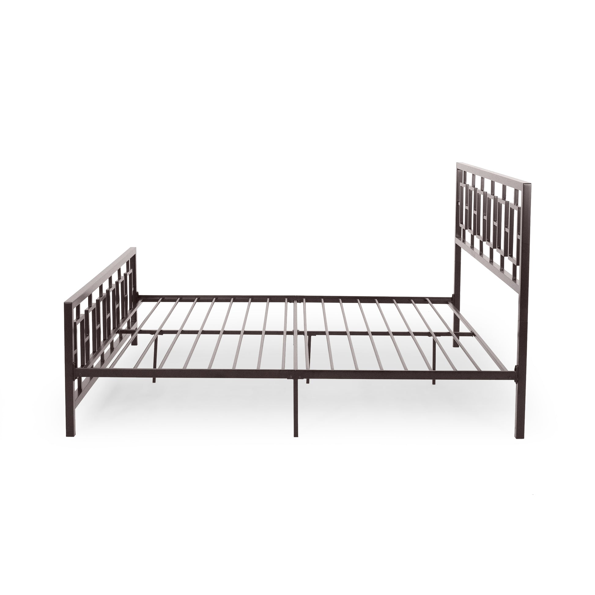 Classic King Size Metal Bed Frame With Vintage Headboard, No Box Spring Required, Under Bed Storage, Copper King Copper Iron