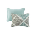 6 Piece Printed Quilt Set With Throw Pillows Aqua King Cal King King Aqua Cotton