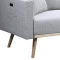 Mico 75 Inch Modern Sofa, Usb Charging Ports And Side Pocket, Light Gray Gray Solid Wood 3 Seat