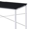 Tennos Black & Chrome Finish Writing Desk Black Metal,Synthetic Wood