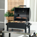 Outsunny Charcoal Bbq Grill With 235 Sq.In. Cooking Area, Tabletop Outdoor Barbecue With Ash Catcher And Built In Thermometer For Patio, Backyard, Camping, Picnic, Black Black Steel