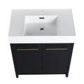 30 Inch Freestanding Bathroom Vanity With Resin Sink, With Soft Closing Door, Kd Package Black Chestnut 2 Bathroom Freestanding Modern Plywood