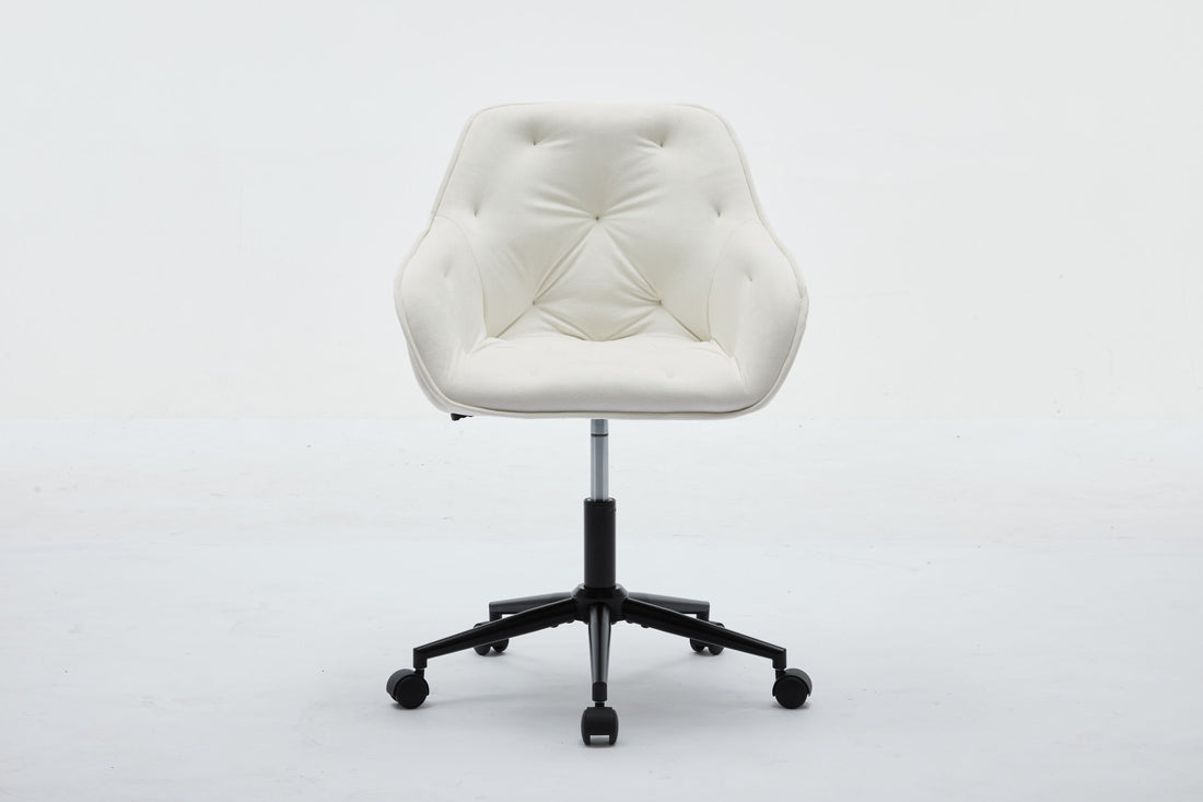 Elegent Velvet Office Chair With Wheels, Makeup Vanity Chair Height Adjustable For Teens Women Girls, Comfy Swivel Modern Leisure Armchair For Home Office, Bedroom, Study And Vanity. Beige Beige Primary Living Space Luxury,Modern Foam Iron