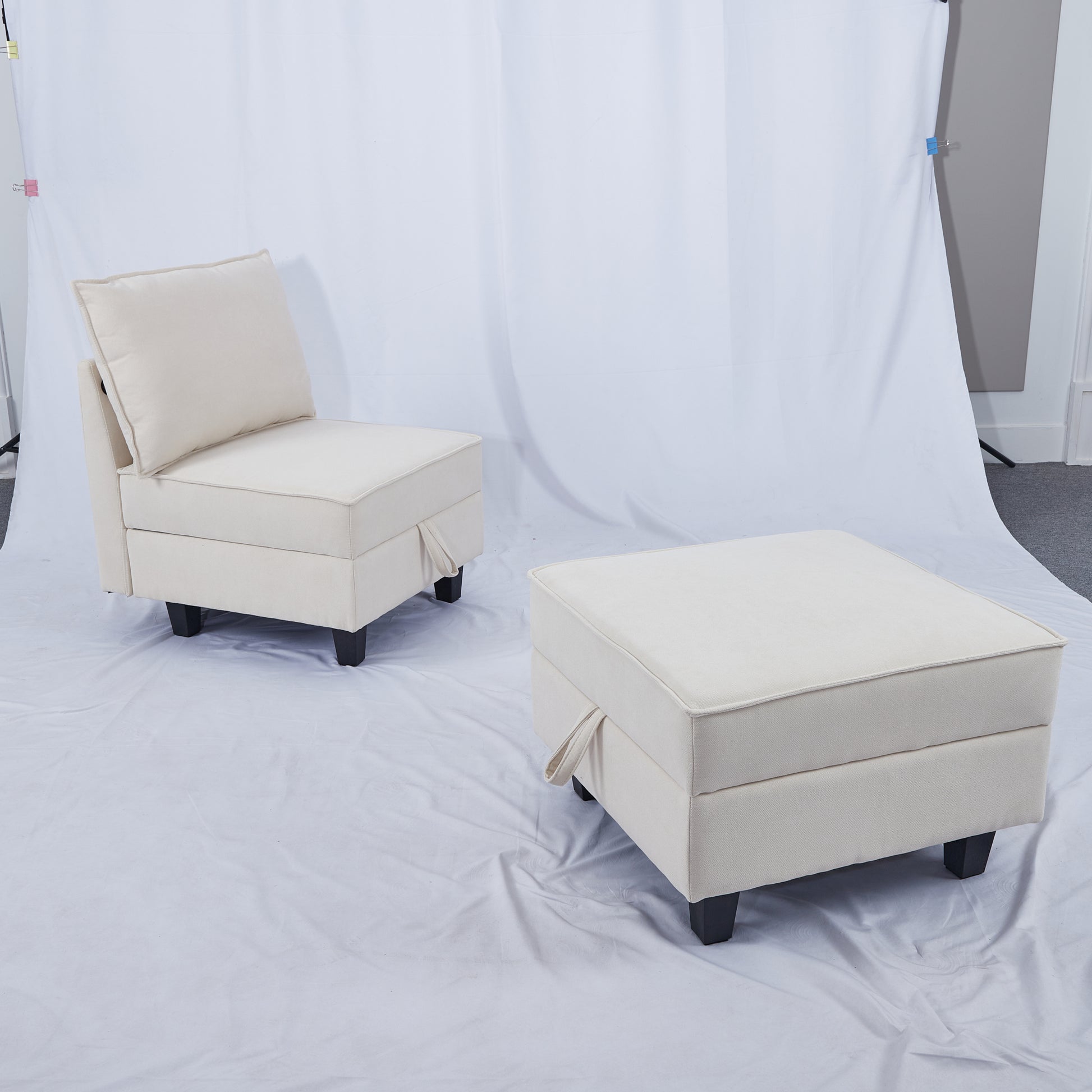 7 Seater Modular Pieces Sofa Storage Seats 7 Seat Living Room Furniture Modular Sleeper Sofa Brown Wood Primary Living Space Medium Duty Acacia 7 Seat Beige Chenille Soft Cushion Back Casual,Classic Armless Foam Wood