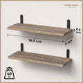 Rustic Wood Shelves Set Of 2, Farmhouse Style Floating Shelf For Wall D Cor, Hanging Shelves For Room Brown Wood