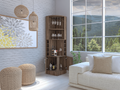 Syrah Corner Bar Cabinet, Two External Shelves Brown Primary Living Space Modern Shelves Included Particle Board