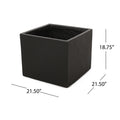 Outdoor Large Square Mgo Planter Black Magnesium Oxide