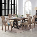 Beige And Maple Padded Arm Chair Set Of 2 Solid Beige Brown Dining Room Arm Chair Solid Back Set Of 2 Wood Fabric