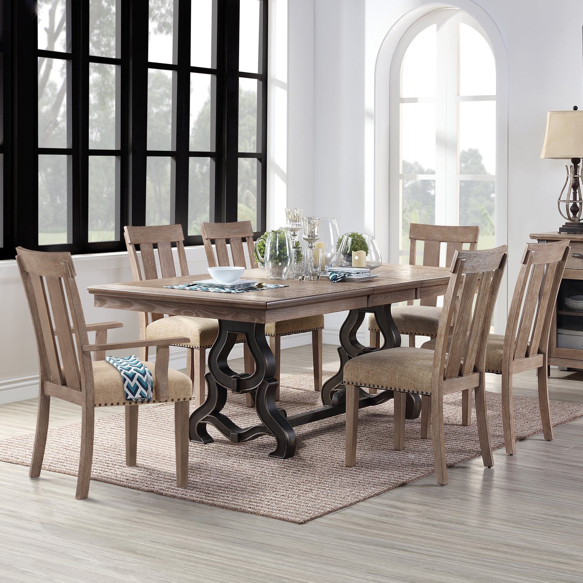 Beige And Maple Padded Arm Chair Set Of 2 Solid Beige Brown Dining Room Arm Chair Solid Back Set Of 2 Wood Fabric