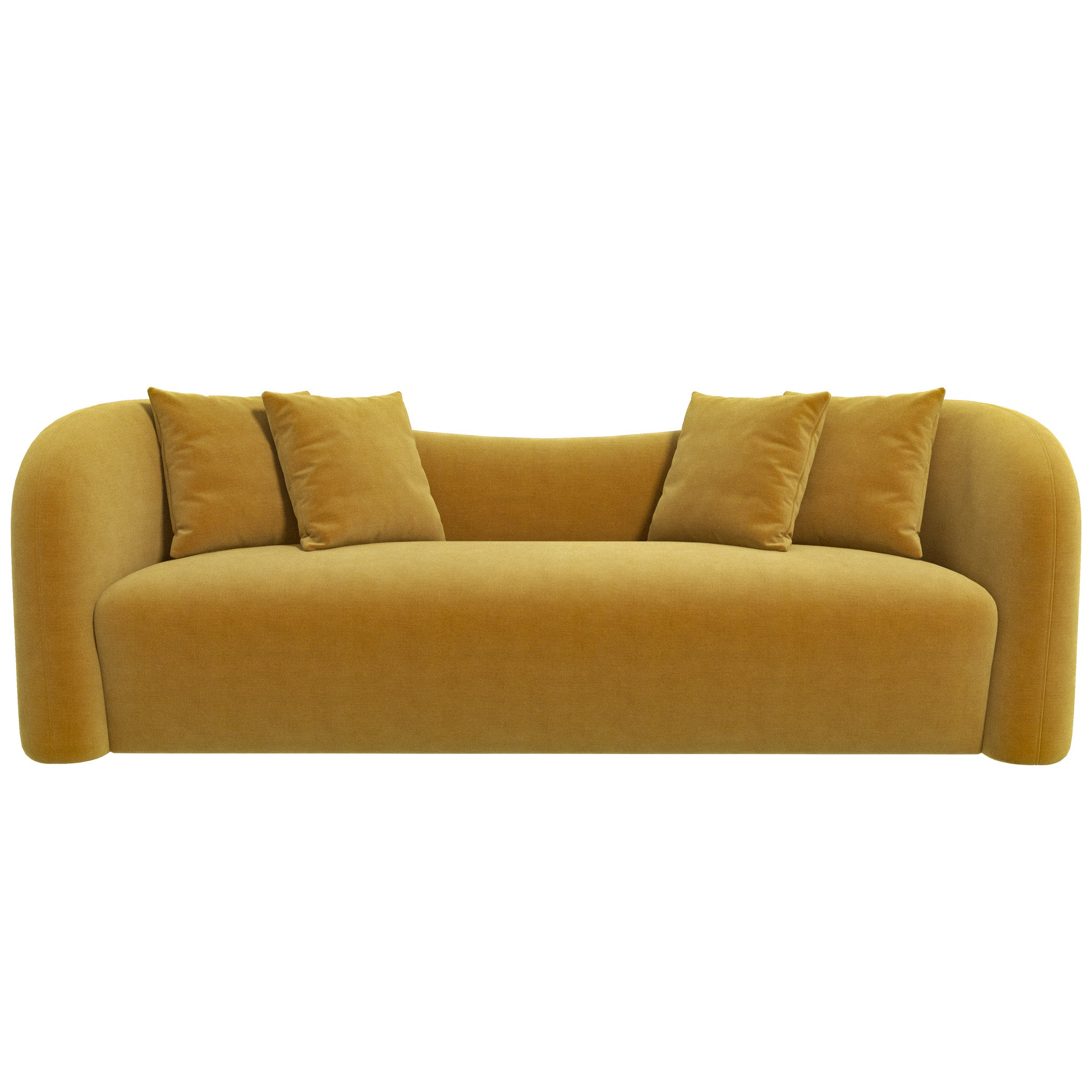 Mason Mid Century Modern Luxury Tight Back Curvy Gold Boucle Couch Gold,Yellow Brown Wood Primary Living Space Tight Back Mid Century Modern Foam Boucle,Solid Wood 3 Seat