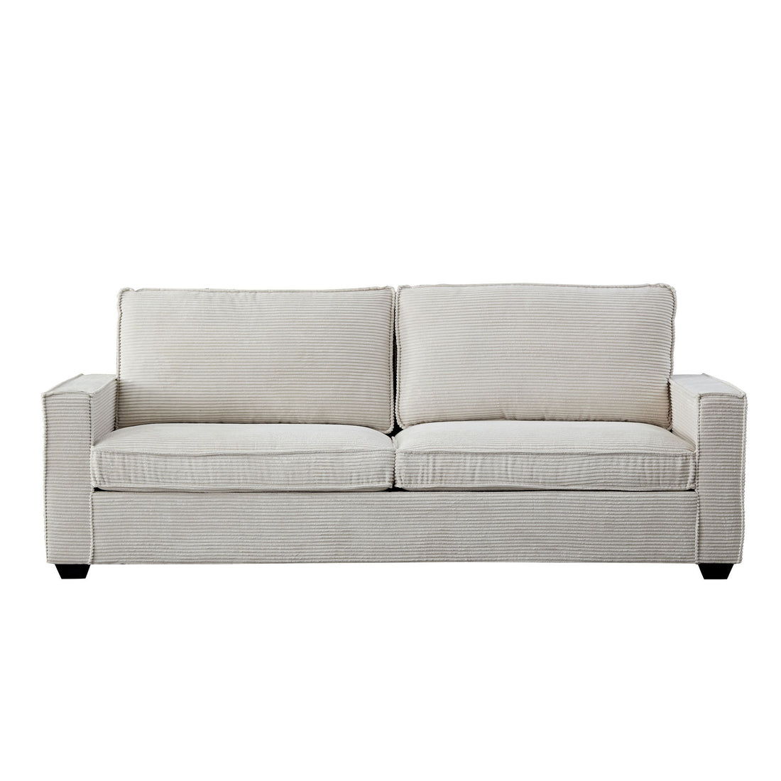 Corduroy Sofa, 87.4 Inch Modern Design Sofa With Cup Holder And Storage Bags, Deep Seat Sofa Couch,Comfy Couch For Living Room,Apartment,Beige Beige Corduroy 3 Seat
