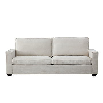 Corduroy Sofa, 87.4 Inch Modern Design Sofa With Cup Holder And Storage Bags, Deep Seat Sofa Couch,Comfy Couch For Living Room,Apartment,Beige Beige Corduroy 3 Seat
