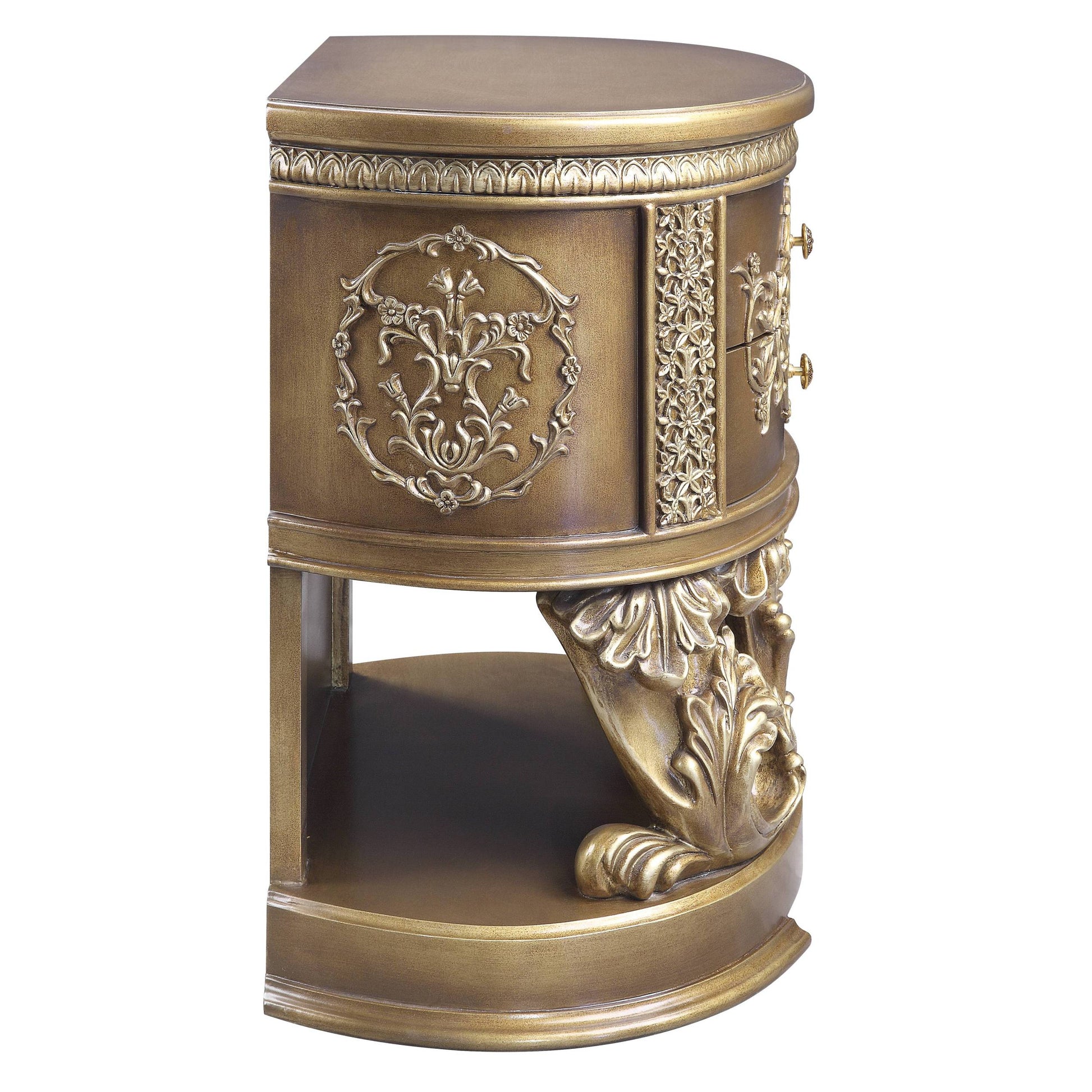 Brown And Gold 2 Drawer Nightstand Brown Gold 2 Drawers Bedroom Rectangle Glam Felt Lined Drawers Wood Plastic